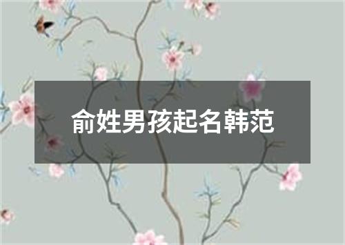 俞姓男孩起名韩范