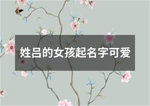 姓吕的女孩起名字可爱