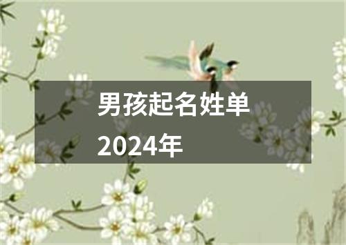 男孩起名姓单2024年