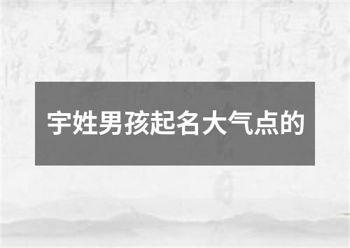 宇姓男孩起名大气点的