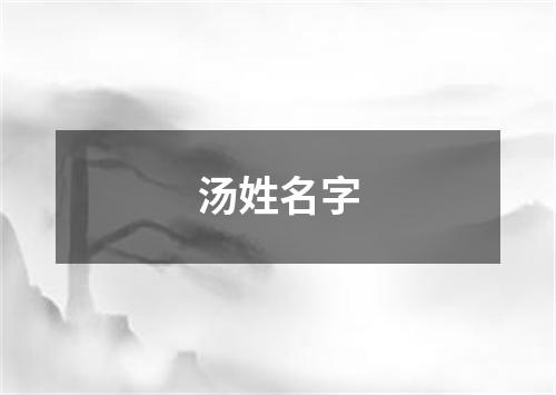 汤姓名字