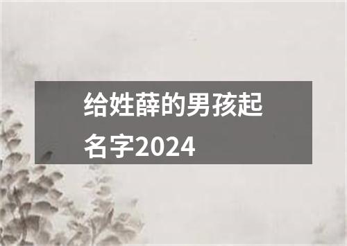 给姓薛的男孩起名字2024