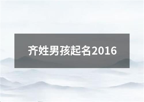 齐姓男孩起名2016