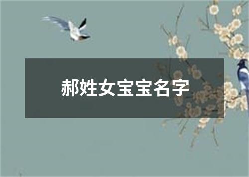 郝姓女宝宝名字