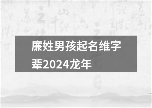 廉姓男孩起名维字辈2024龙年