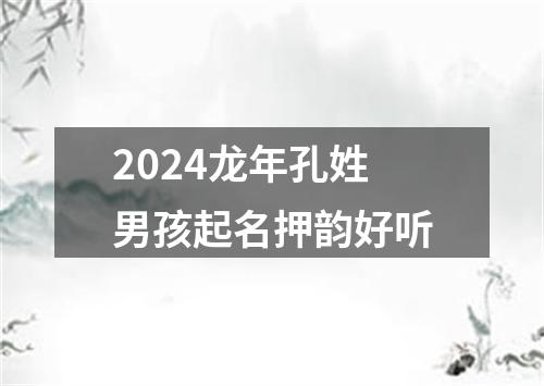 2024龙年孔姓男孩起名押韵好听