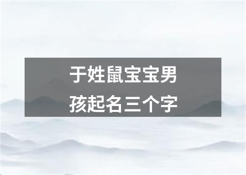 于姓鼠宝宝男孩起名三个字