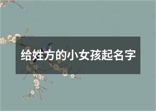 给姓方的小女孩起名字