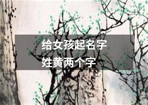 给女孩起名字姓黄两个字