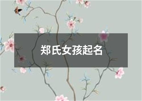 郑氏女孩起名