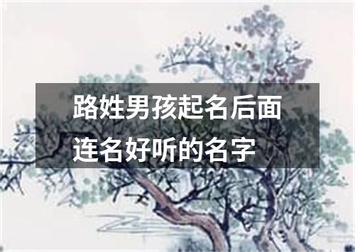 路姓男孩起名后面连名好听的名字