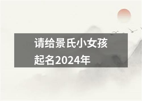 请给景氏小女孩起名2024年