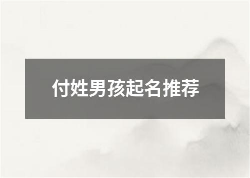 付姓男孩起名推荐