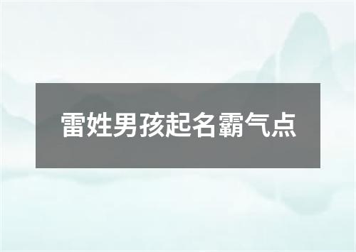 雷姓男孩起名霸气点