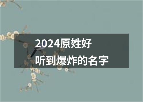 2024原姓好听到爆炸的名字