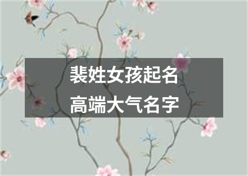 裴姓女孩起名高端大气名字