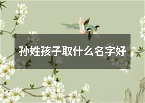 孙姓孩子取什么名字好