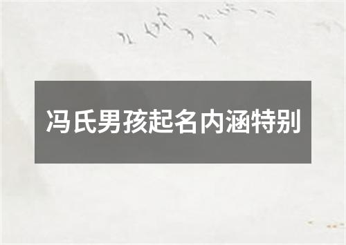 冯氏男孩起名内涵特别