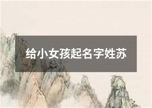 给小女孩起名字姓苏