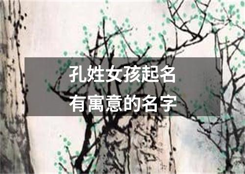 孔姓女孩起名有寓意的名字