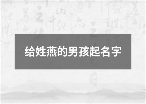 给姓燕的男孩起名字