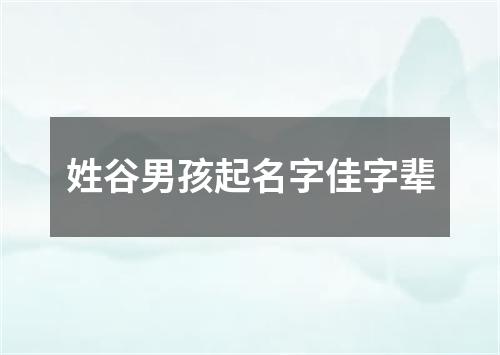 姓谷男孩起名字佳字辈