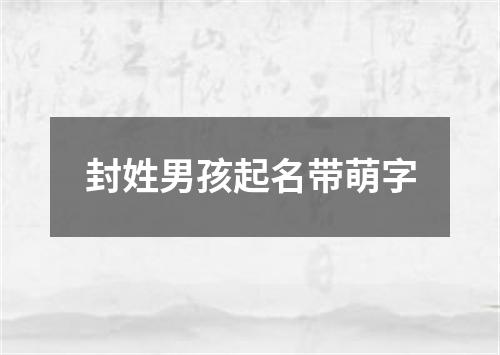 封姓男孩起名带萌字