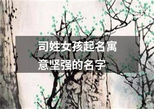 司姓女孩起名寓意坚强的名字