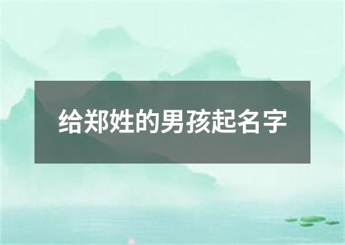 给郑姓的男孩起名字