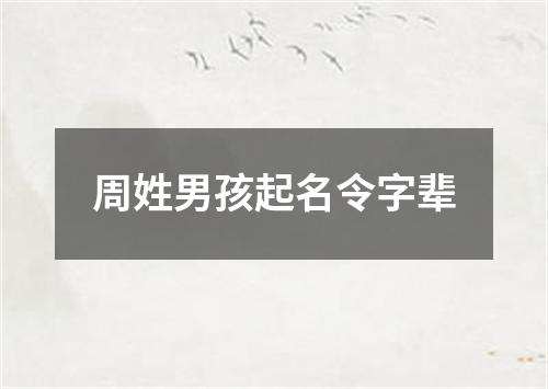 周姓男孩起名令字辈