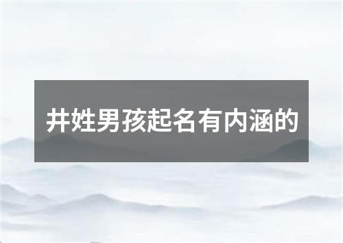 井姓男孩起名有内涵的