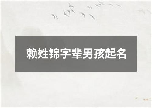 赖姓锦字辈男孩起名