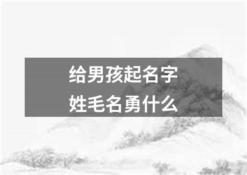 给男孩起名字姓毛名勇什么