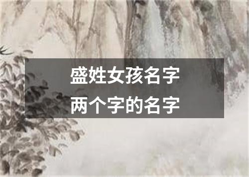 盛姓女孩名字两个字的名字