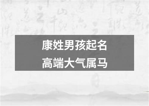 康姓男孩起名高端大气属马