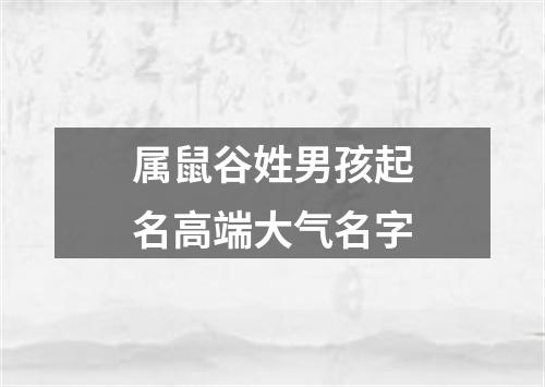 属鼠谷姓男孩起名高端大气名字