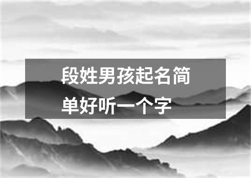 段姓男孩起名简单好听一个字