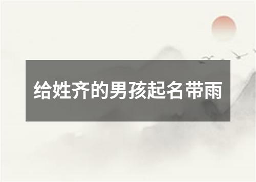 给姓齐的男孩起名带雨