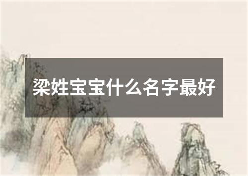 梁姓宝宝什么名字最好