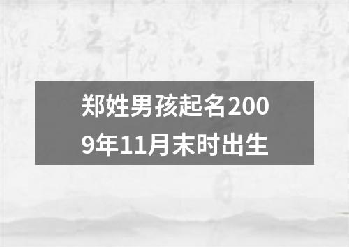 郑姓男孩起名2009年11月末时出生