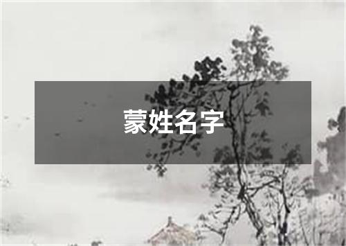 蒙姓名字