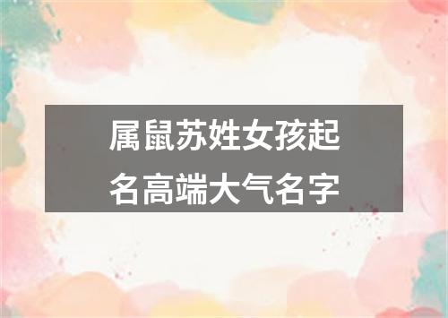 属鼠苏姓女孩起名高端大气名字