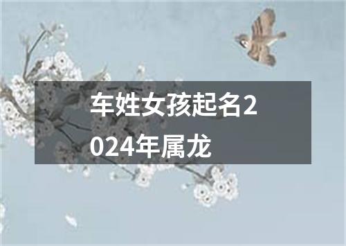 车姓女孩起名2024年属龙