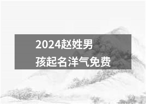 2024赵姓男孩起名洋气免费