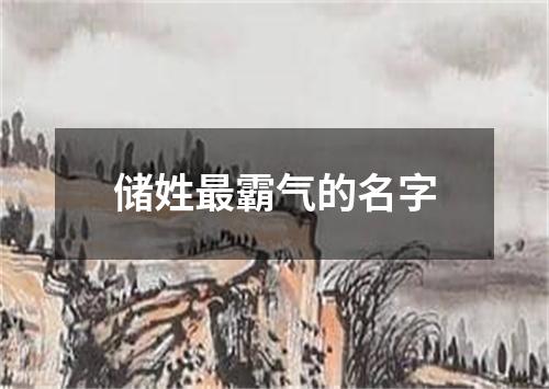 储姓最霸气的名字