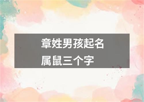 章姓男孩起名属鼠三个字