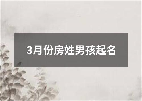 3月份房姓男孩起名