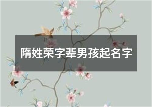 隋姓荣字辈男孩起名字