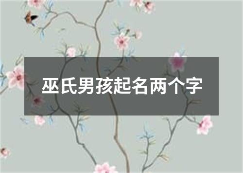 巫氏男孩起名两个字