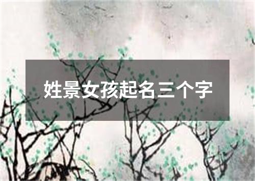 姓景女孩起名三个字